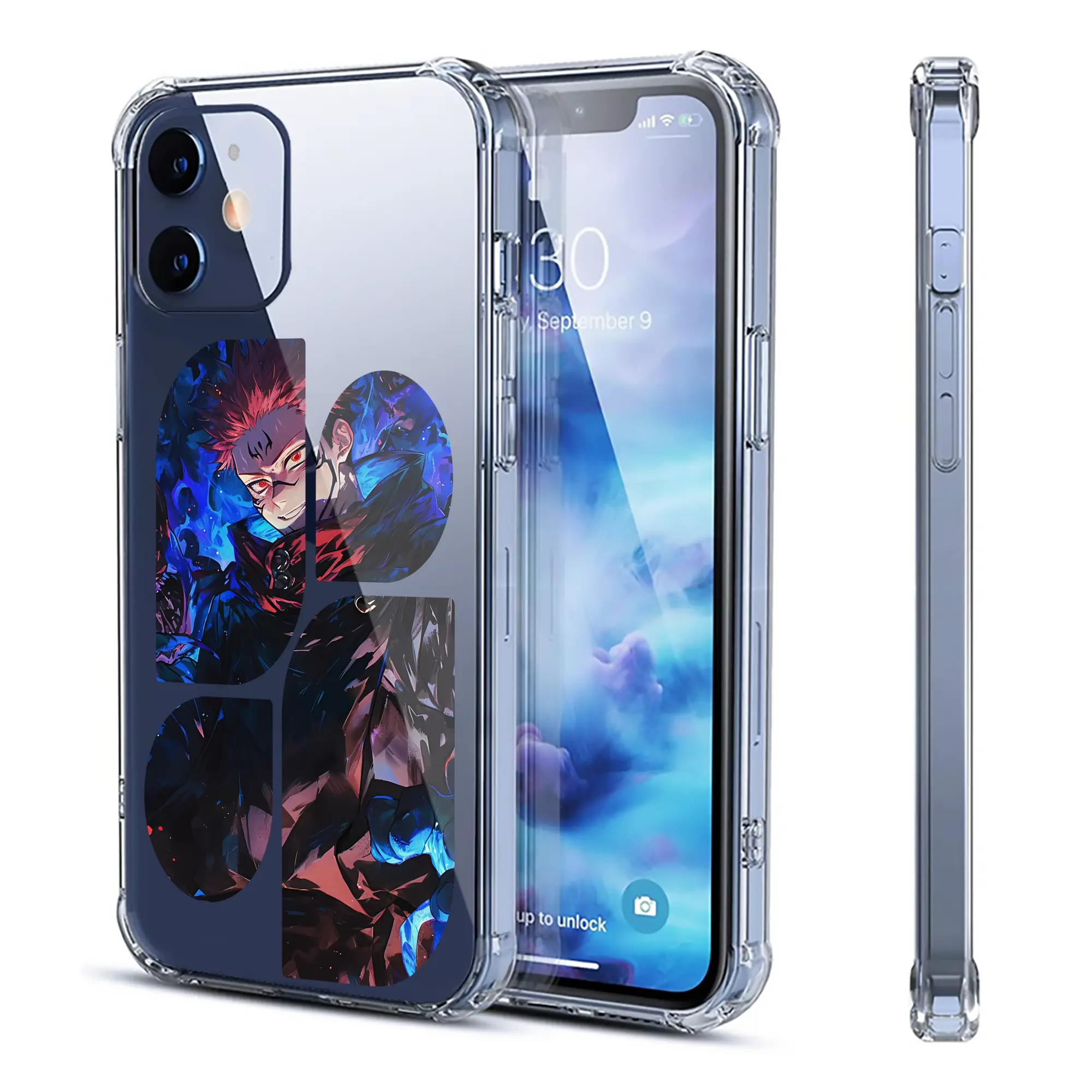 呪術廻戦 グッズ,虎杖 悠仁 - IPhone 12シリーズ対応 ・ 透明スマホケース ・ クリアソフトケース ・ TPU素材 ・ 耐衝撃 ・ 高密着 ・ 防汚 防指紋 ・ 簡単着脱